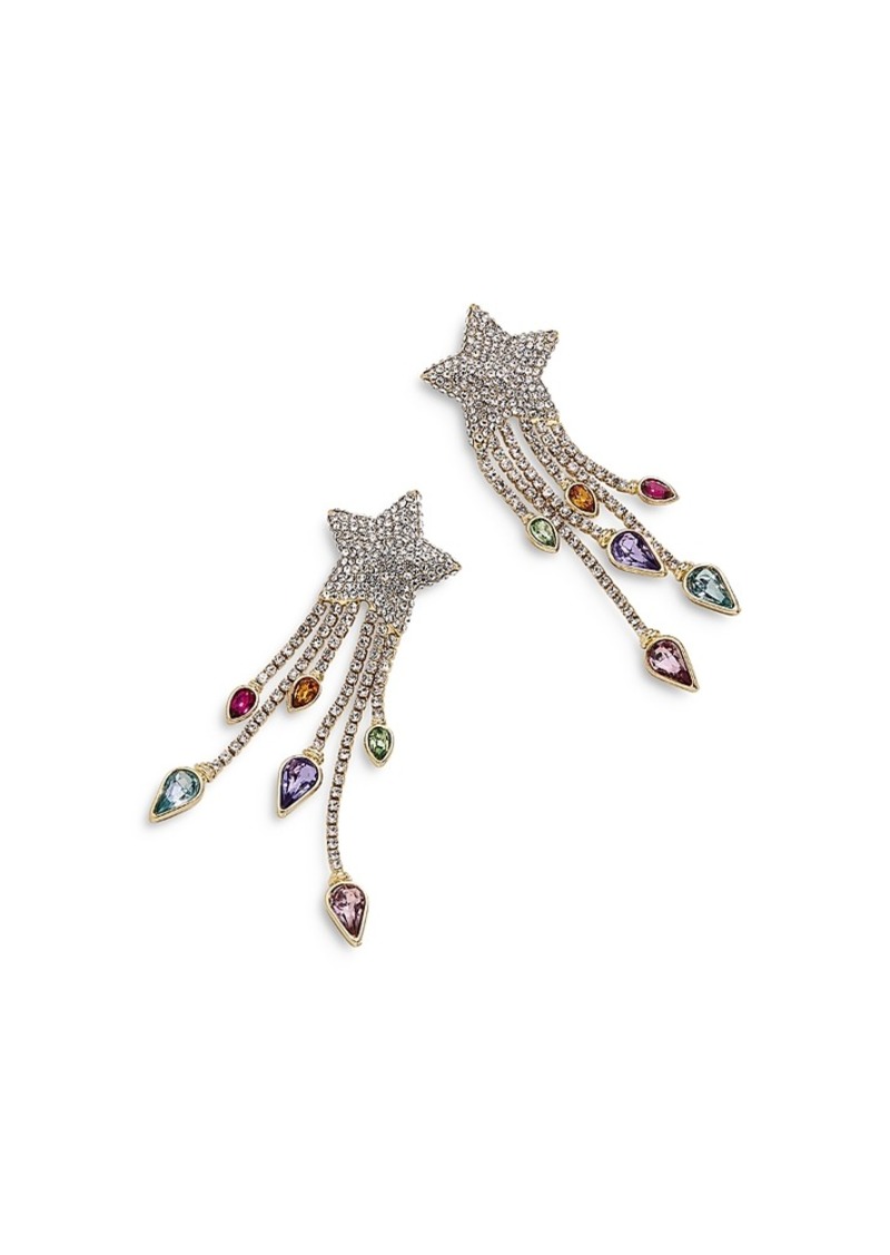 Baublebar Light Fest Crystal Shooting Star Statement Earrings in Gold Tone