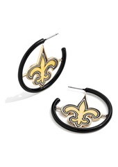 BaubleBar New Orleans Saints Enamel Hoop Earrings