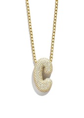 BaubleBar Pavé Crystal Bubble Initial Pendant Necklace