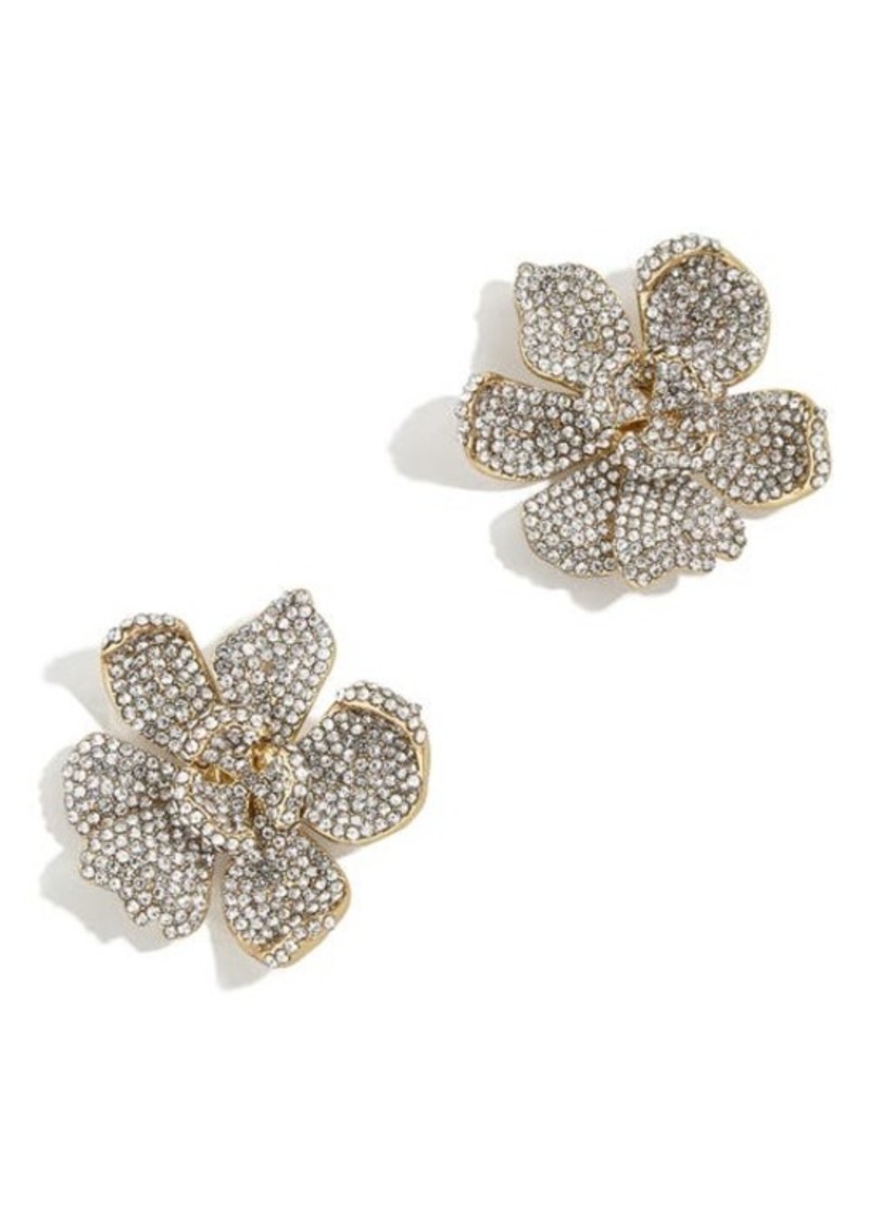 BaubleBar Pavé Crystal Flower Stud Earrings