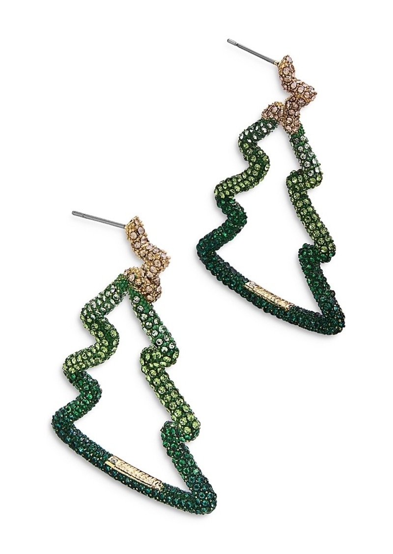 Baublebar Pave Christmas Tree Outline Drop Earrings in Gold Tone