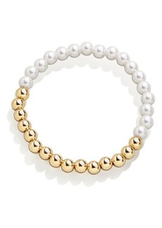 BaubleBar Pisa Imitation Pearl & Golden Bead Bracelet at Nordstrom