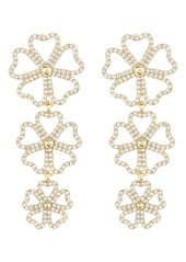 BaubleBar Triple Crystal Flower Drop Earrings in Gold at Nordstrom Rack