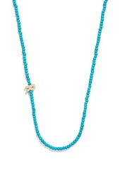 BaubleBar Turquoise Bead Initial Charm Necklace