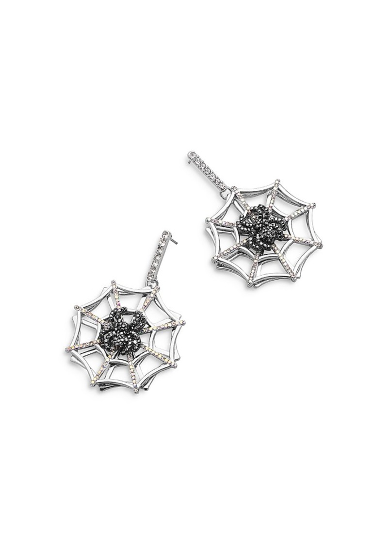 Baublebar Web Struck Pave Spiderweb Drop Earrings in Silver Tone