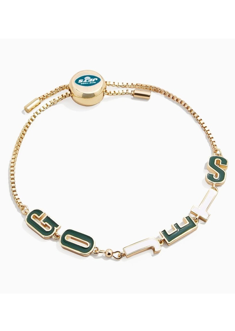 BaubleBar Women's New York Jets Slogan Pull-Tie Bracelet - Gold