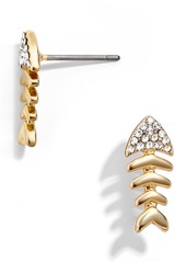 BaubleBar Bones Mini Fish Stud Earrings in Gold at Nordstrom