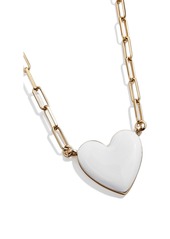 BaubleBar Heart Pendant Necklace in White at Nordstrom