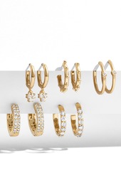 BaubleBar Liza Set of 5 18K Gold Vermeil Huggie Hoop Earrings at Nordstrom