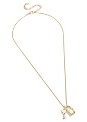 BaubleBar Lock Key Pendant Necklace in Gold at Nordstrom