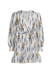 Baum und Pferdgarten Annie Floral-Embroidered Flounce Wrap Dress