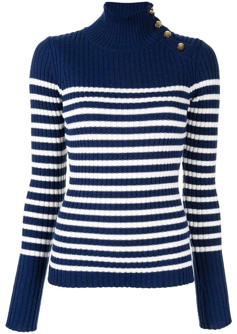 knit sailor stripe turtleneck sweater - 39% Off!