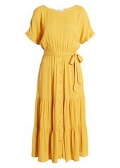 BB Dakota by Steve Madden BB Dakota Crinkled Midi Dress in Canary Yellow at Nordstrom