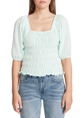 BB Dakota by Steve Madden Smock My Way Eyelet Embroidered Top in Bay at Nordstrom