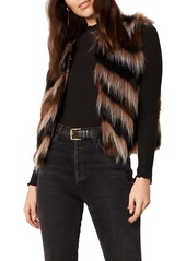 BB Dakota Fur Your Consideration Chevron Stripe Faux Fur Vest