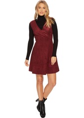 BB DAKOTA Women's Lynne Faux Suede Fit and Flare Dress with Embroidery