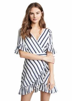 BB Dakota Womens Visual Pursuit Stripe Printe Reverse Crepon Dress ivory