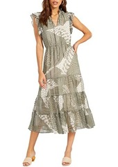 BB Dakota Mixed Bag Dress - Printed Chiffon Woven Dress