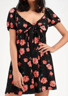 BB Dakota Pretty In Poppies Mini Dress In Black Floral