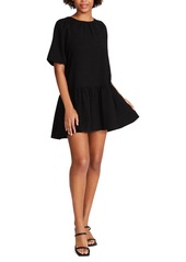 Steve Madden Women's Abrah Textured Puff-Sleeve A-Line Dress - Black