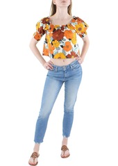 BB Dakota Womens Cotton Floral Cropped