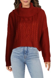 BB Dakota Womens Cropped Wool Blend Turtleneck Sweater