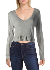 BB Dakota Womens Ruffled Cropped Pullover Top