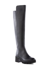 BC Footwear Statuesque Over the Knee Vegan Leather Boot in Black Faux Leather at Nordstrom