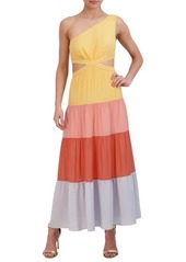 bcbg Colorblock One-Shoulder Maxi Dress