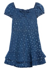BCBG Kids' Floral Puff Sleeve Chambray Dress at Nordstrom Rack