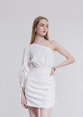 Bcbg New York Women's One-Shoulder Ruched Mini Dress - Blanc