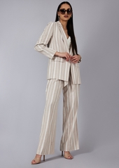 Bcbg New York Women's Open-Front Notch-Lapel Blazer - Tan Stripe