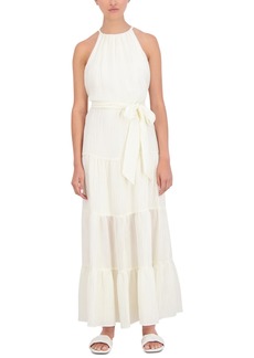 Bcbg New York Women's Plisse Halter Tiered Maxi Dress - Blanc
