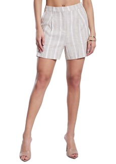 Bcbg New York Women's Striped Linen Blend Shorts - Tan Stripe