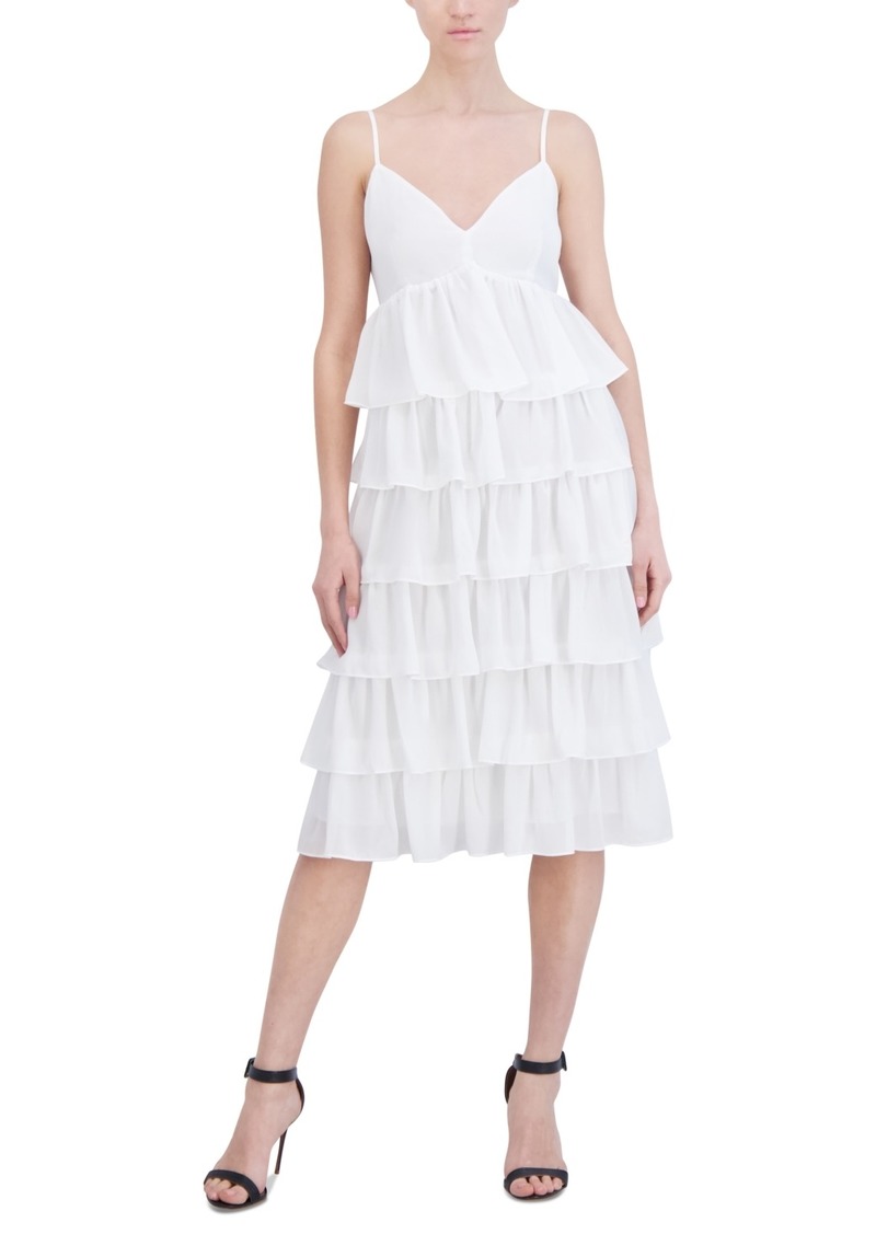 Bcbg New York Women's V-Neck Tiered Sleeveless A-Line Dress - Marshmallow