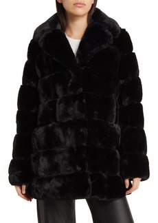 bcbg Notched Lapel Faux Fur Jacket