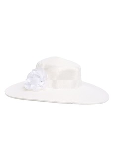 BCBG Rosette Boater Hat in White at Nordstrom Rack