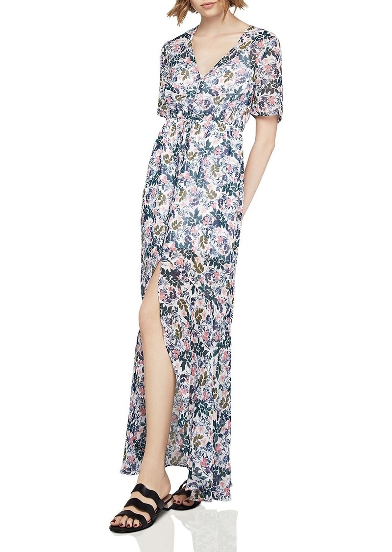 BCBGeneration Slit Floral Print Maxi Dress