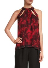 BCBG Max Azria Abstract Halterneck Top