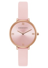 BCBG Max Azria Bcbgmaxazria Ladies Pink Strap Watch with Rose Gold Dial, 34mm