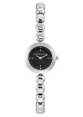 BCBG Max Azria Bcbgmaxazria Ladies Stainless Steel Bracelet Watch with Black Dial, 20mm