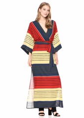 BCBG Max Azria BCBGMax Azria Women's Striped Faux Wrap Maxi Dress  L