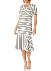 BCBG Max Azria BCBGMax Azria Women's Twist Front Striped Dress  M