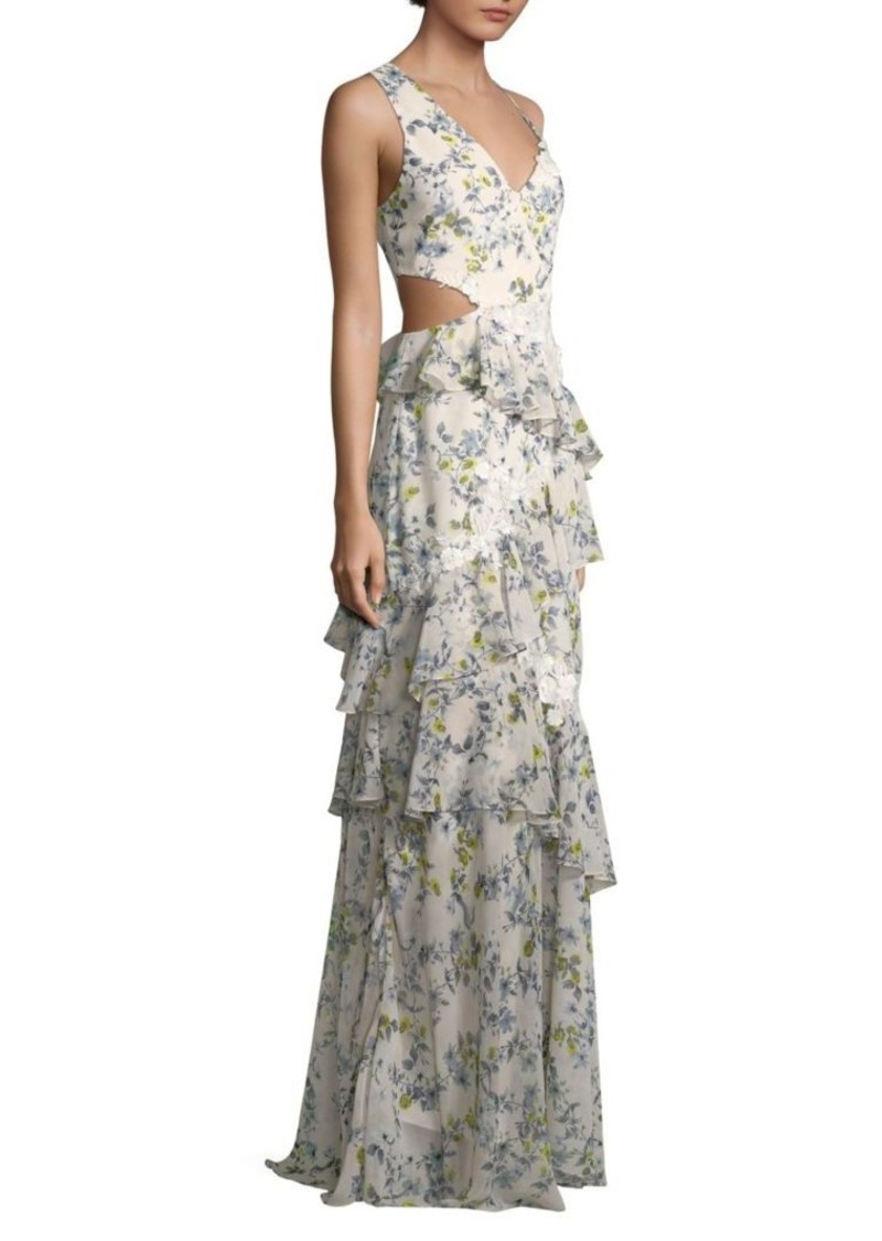 bcbg floral gown