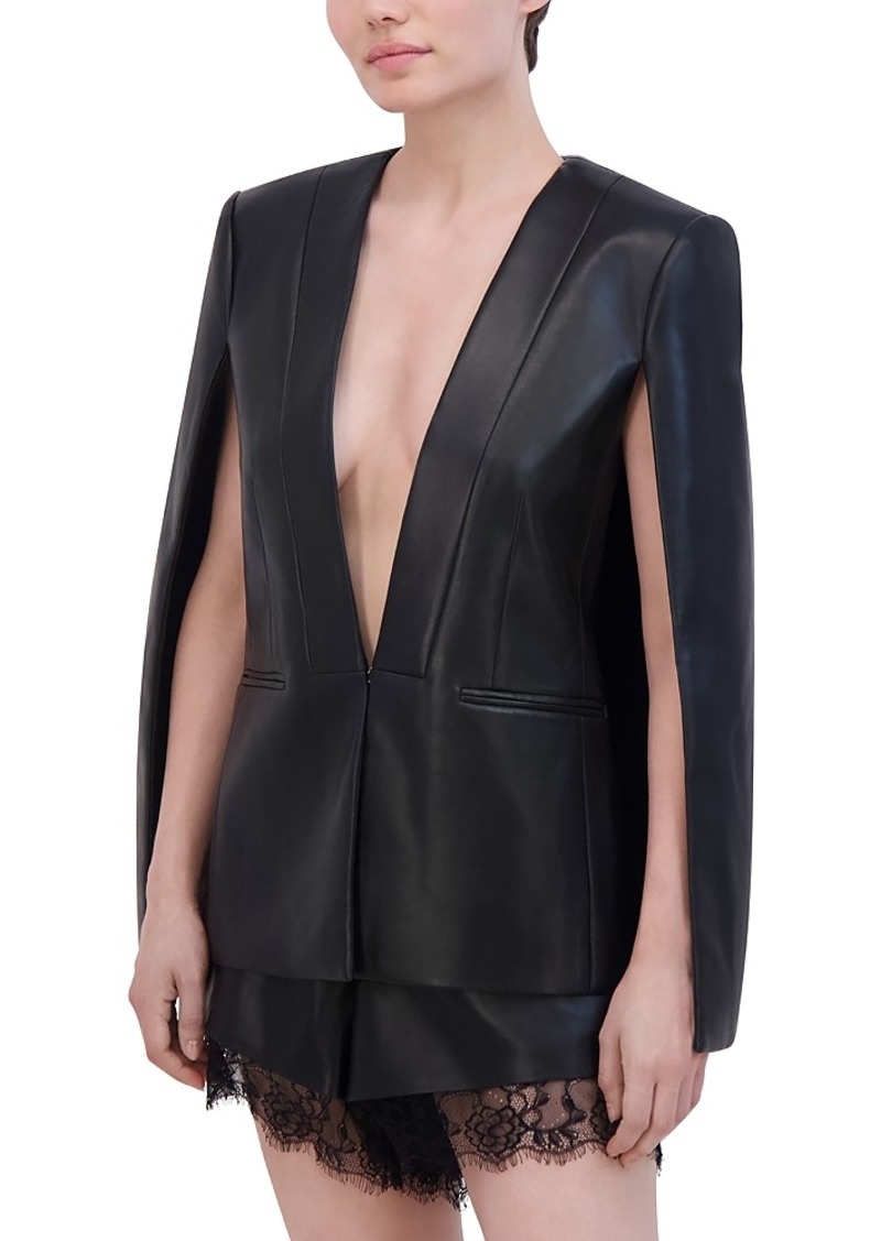 BCBG Max Azria Bcbgmaxazria Faux Leather Cape Jacket