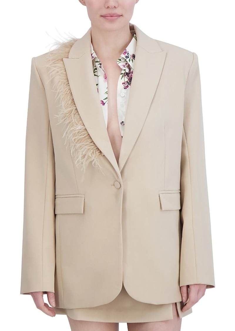 BCBG Max Azria Bcbgmaxazria Feather Trim Blazer