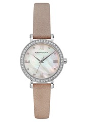 BCBG Max Azria Bcbgmaxazria Ladies Pink Leather Strap Watch with Light Mop Dial, 30mm