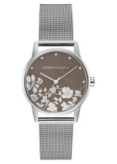 BCBG Max Azria Bcbgmaxazria Ladies Round Silver Stainless Steel Mesh Strap Watch, 35mm