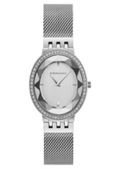 BCBG Max Azria Bcbgmaxazria Ladies Silver Tone Mesh Bracelet Watch with Silver Dial, 35mm