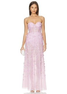 BCBG Max Azria BCBGMAXAZRIA Long Floral Evening Dress